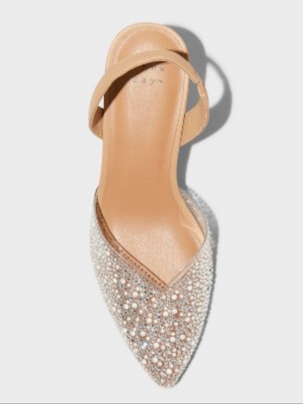 •A NEW DAY• “Isabel” Embellished Slingback Kitten Heels - Clear size 7.5 // NIB - Picture 2 of 16
